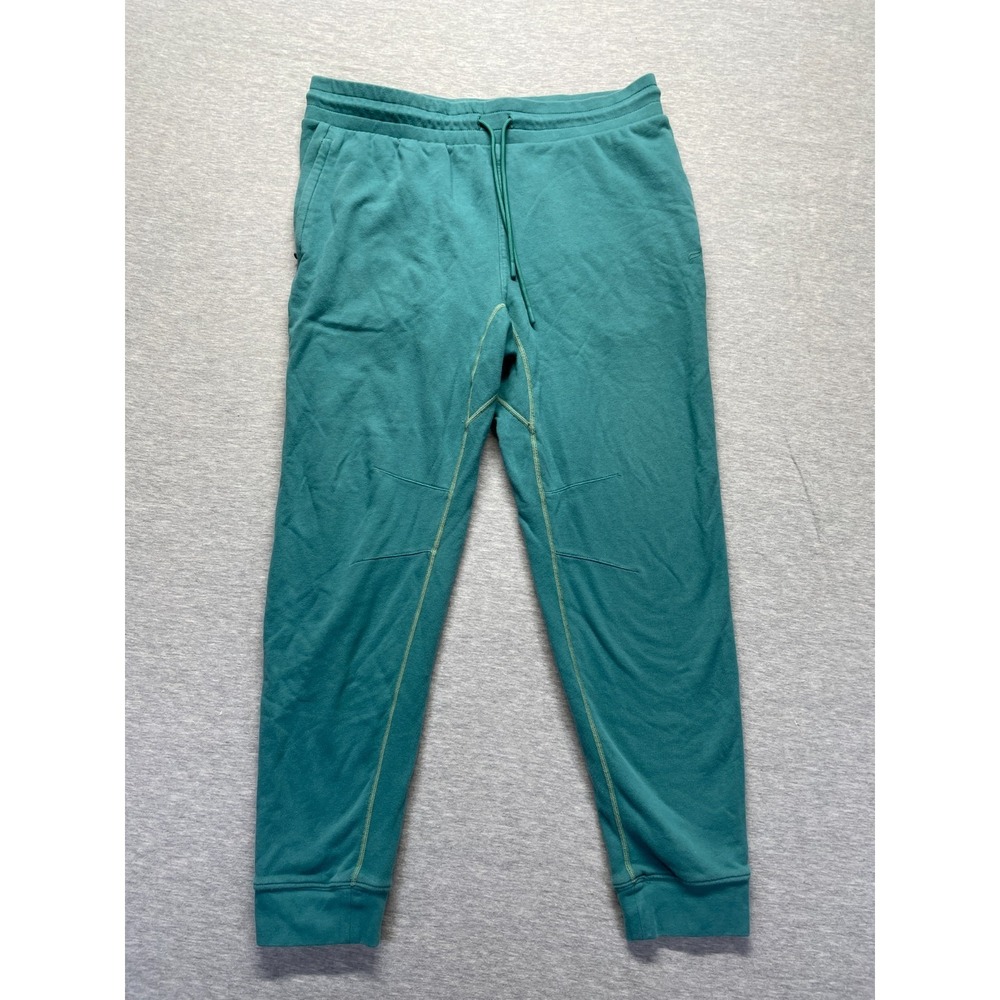 Fabletics Jogger Pants Mens XL Teal Tapered Leg Drawstring Gym Training Athletic